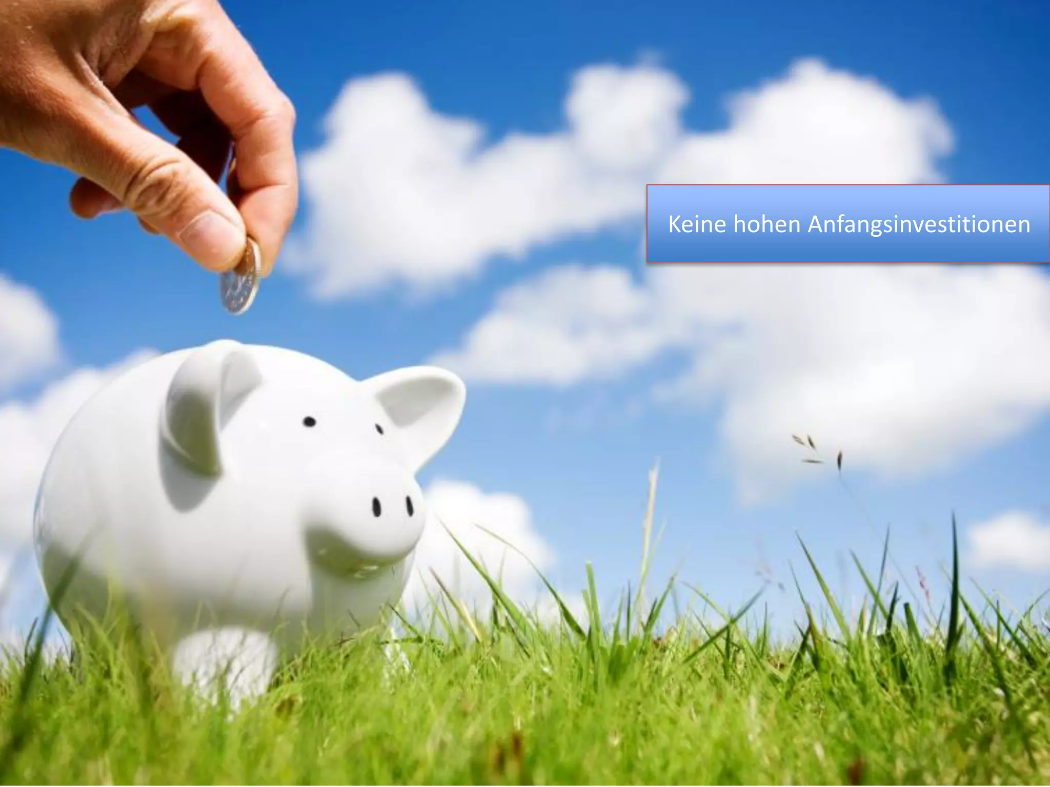 Keine hohen Anfangsinvestitionen
 