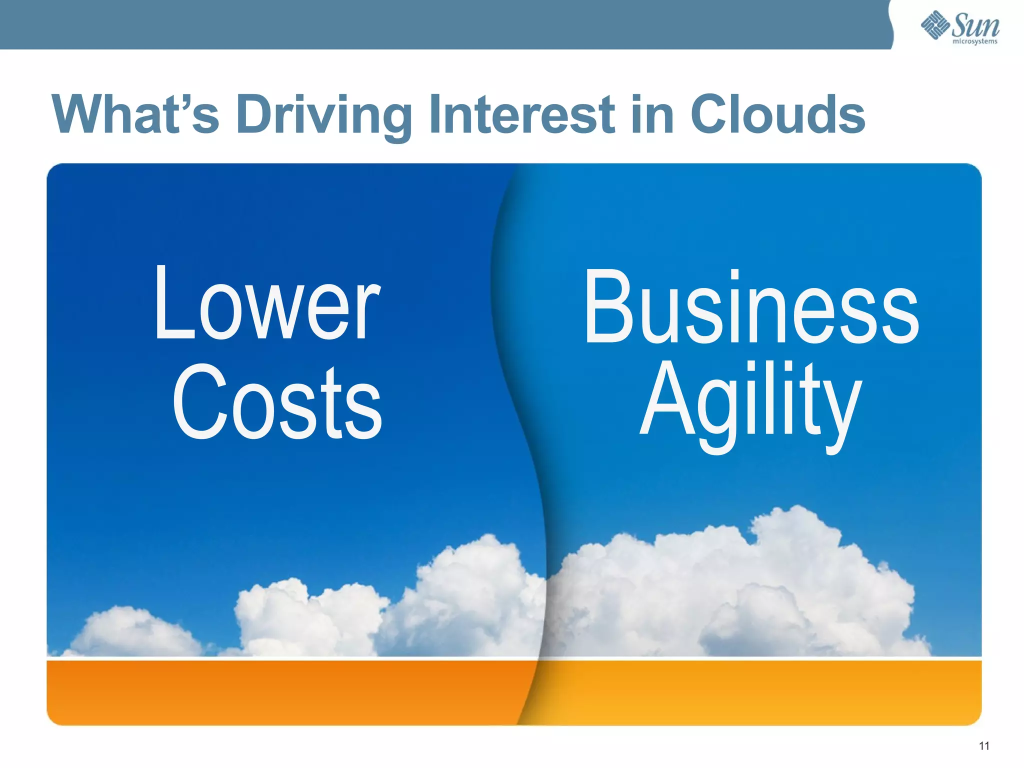 What’s Driving Interest in Clouds Lower  Costs Business Agility 