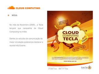 CLOUD COMPUTING DIFERENCIAIS – SERVER COMUM  x  CLOUD COMPUTINGElasticidade0% de espaço ocioso100% de aproveitamentoCLOUD COMPUTINGO Cloud Computing com sua estrutura elástica, possibilita expandir seus recursos de maneira fácil, rápida e funcional. Sua flexibilidade também elimina espaços ociosos, reduzindo custos e agregando vantagens.Ex: Caso o cliente  deseje aumentar sua estrutura, poderá realizar tal mecanismo com a maior facilidade apenas solicitando em seu painel, desta forma, elimina o processo de instalação de novas máquinas e também otimiza os custos e potencial da aplicação.  Tudo é realizado com o acesso a nuvem, que possui  toda a infraestrutura necessária para agilizar o procedimento, economizando tempo e dinheiro. (visualizar figura ao lado)CLOUDCLIENTE