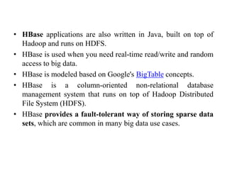 Hbase Database Sample Introduction to Data Storage and Cloud Computing | PPTX
