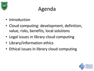 Cloud computing: Legal and ethical issues in library and information ...