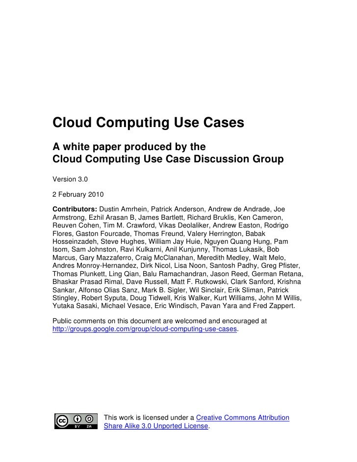 3 scenarios computing cloud Cloud Whitepaper 0 Use Cases 3 Computing 3 scenarios computing cloud Cloud Whitepaper 0 Use Cases 3 Computing