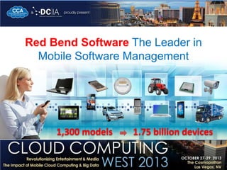 Red Bend Software The Leader in
Mobile Software Management

1,300 models

1.75 billion devices

 