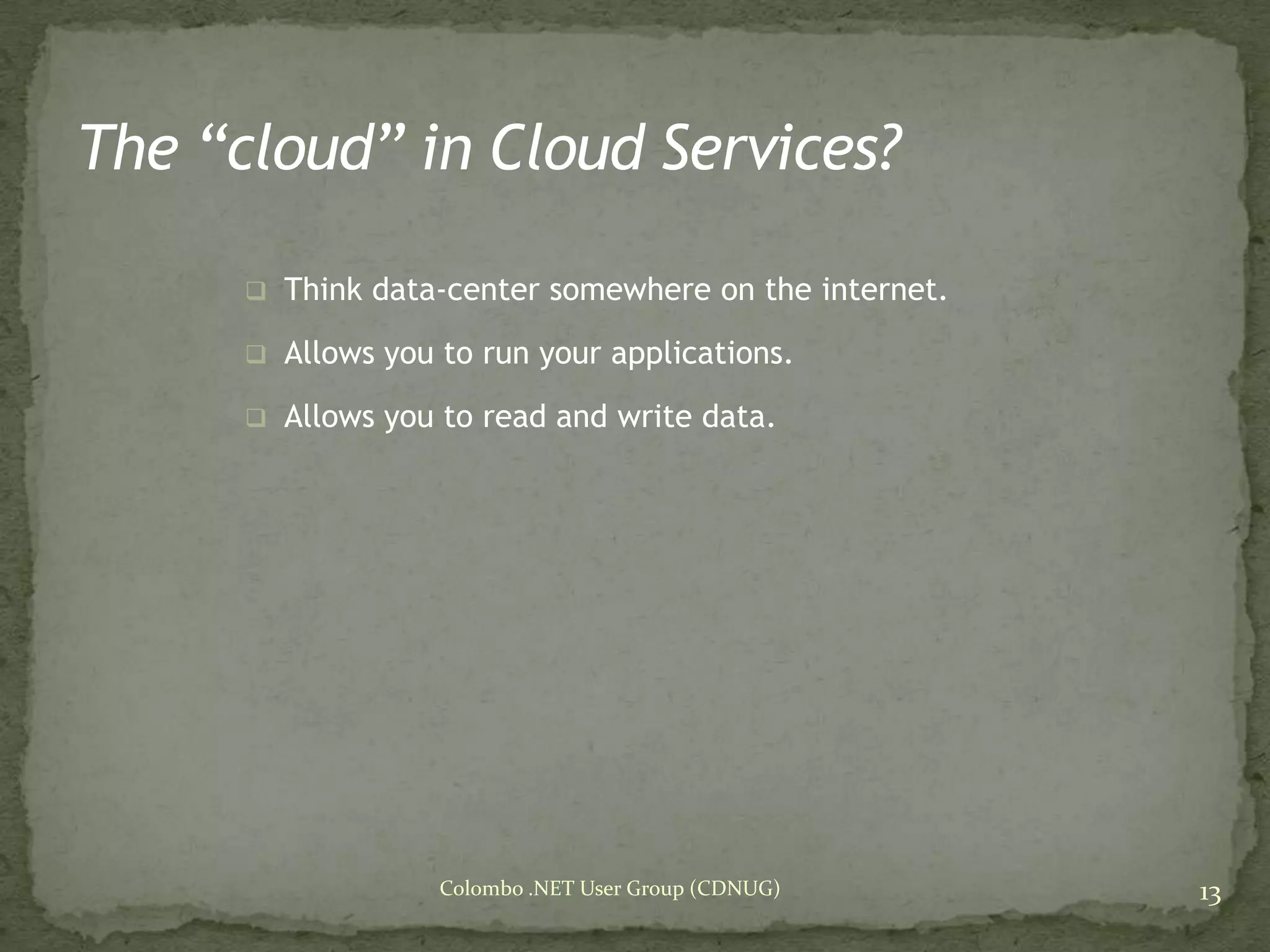 Cloud Computing & Windows Azure