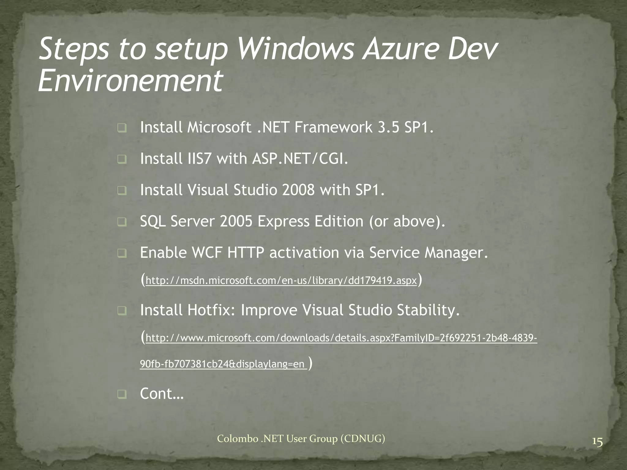 Cloud Computing & Windows Azure