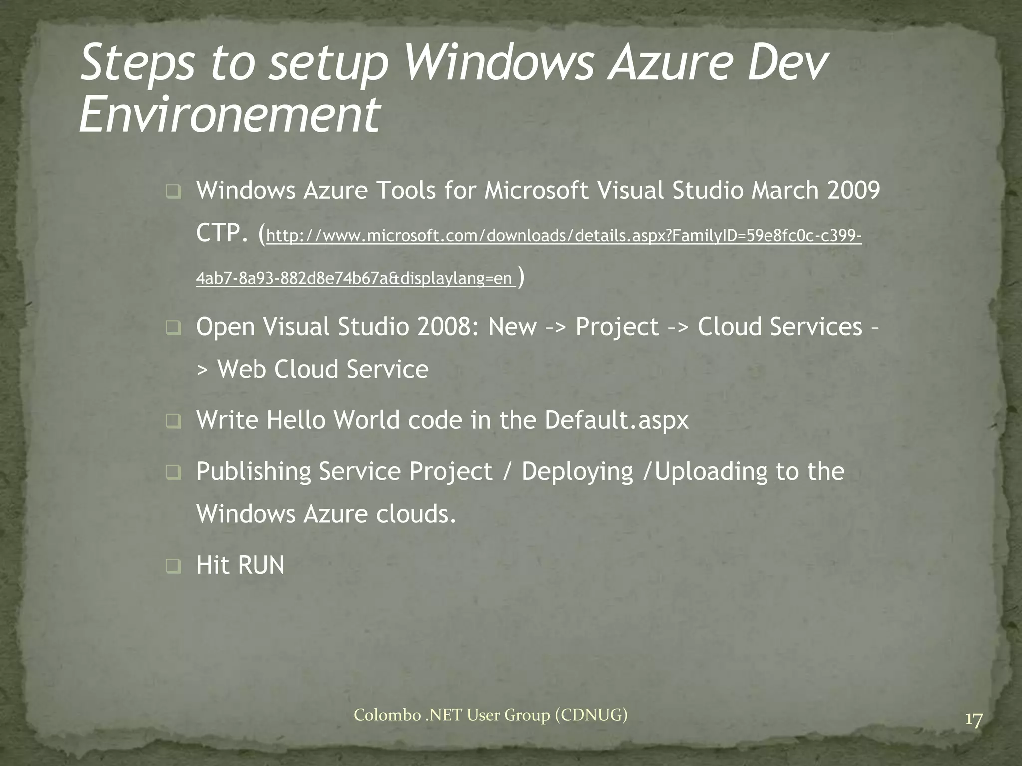 Cloud Computing & Windows Azure