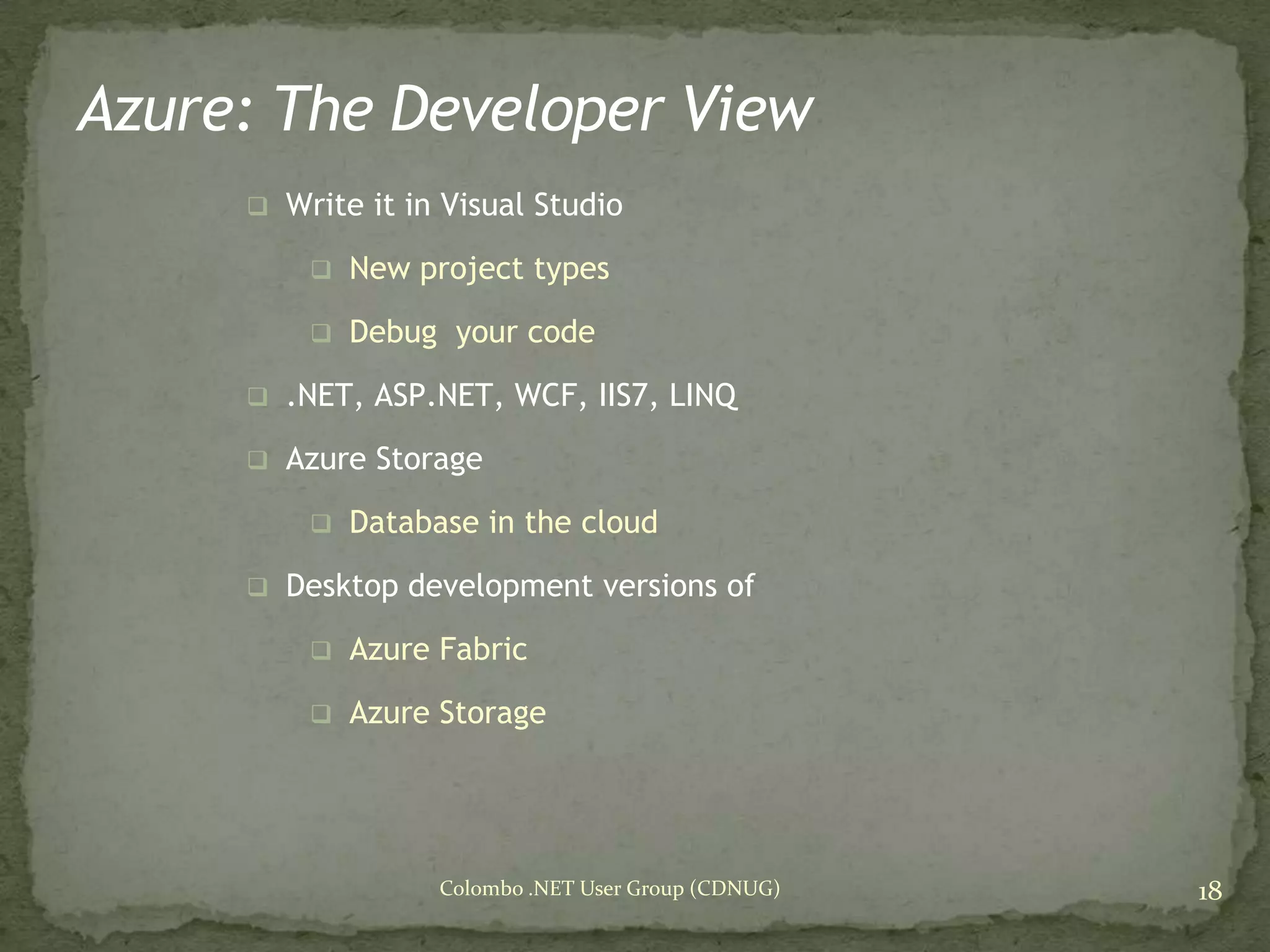 Cloud Computing & Windows Azure