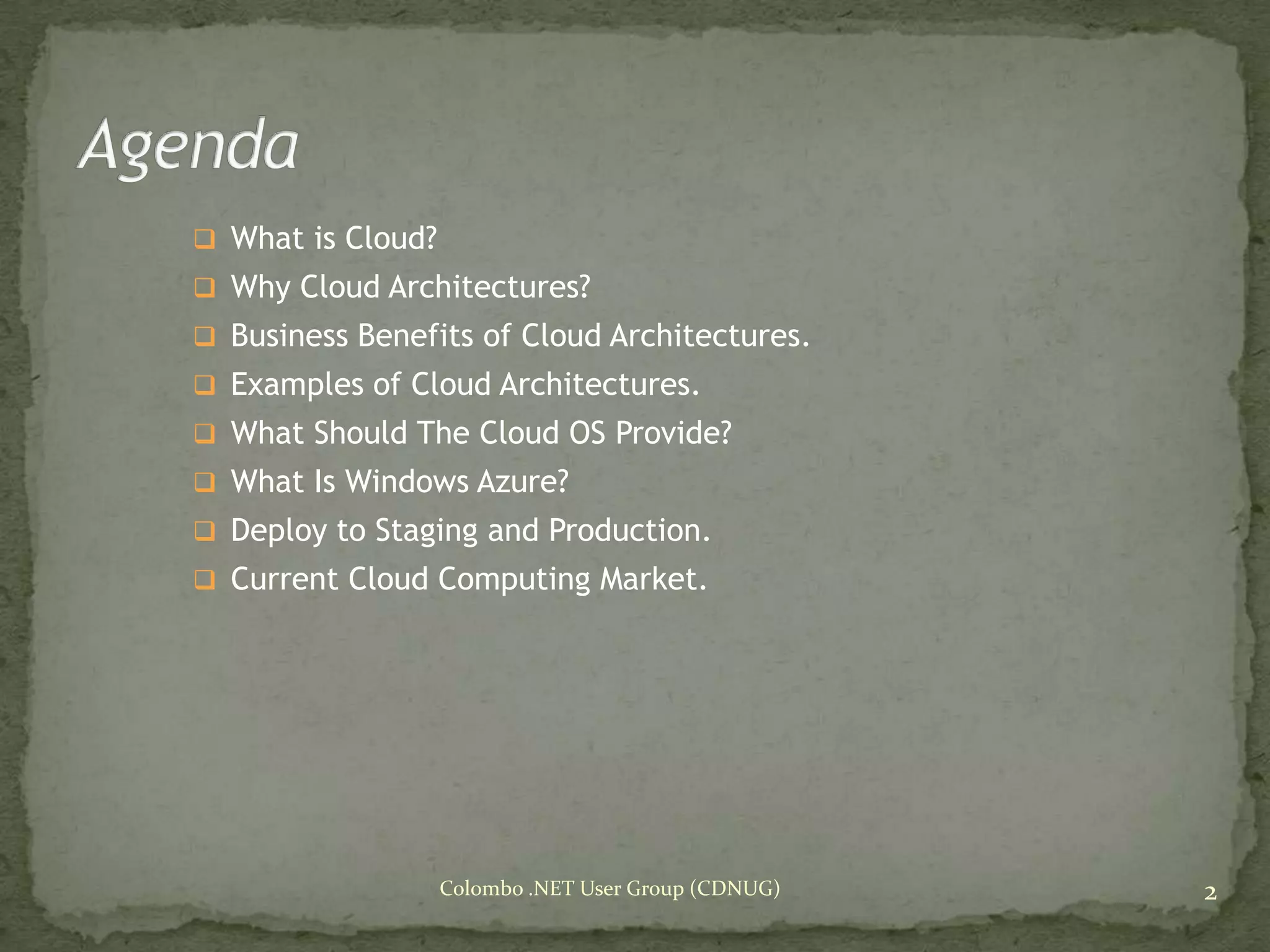 Cloud Computing & Windows Azure