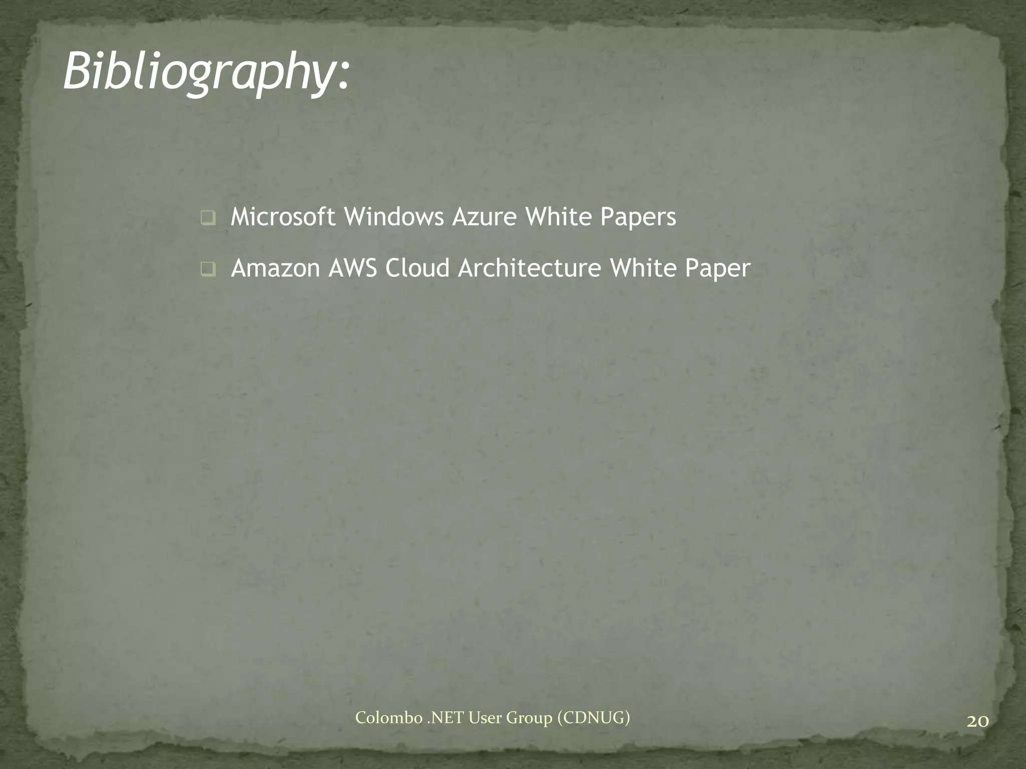 Cloud Computing & Windows Azure