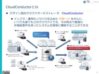 CloudConductorȤ
? ǥָ򥯥饦ɥ`ȥ` CloudConductor
? ե?\äΥΥϥz᤿ ѥ` Ĥˡ
ĤǤlǤɤΥ饦ɤˤǤ⡢Εrm
ǙCҪ֤äƥ򺆅g˘B뤳ȤǤ
4
 