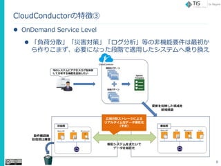 CloudConductor؏բ
? OnDemand Service Level
? ؓɷɢĺߡȤηǙCҪ
ꤳޤҪˤʤäAmäƥ؁\Q
8
ɢȥ`ˤ
ꥢ륿ʥǩ`ڻ
趨
 