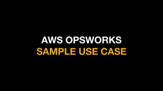 AWS OPSWORKS
SAMPLE USE CASE
 