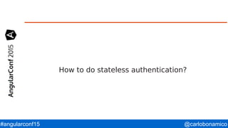 @carlobonamico#angularconf15
How to do stateless authentication?
 
