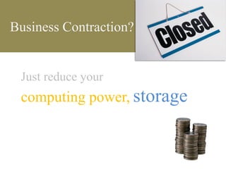 Business Contraction?


 Just reduce your
 computing power, storage
 