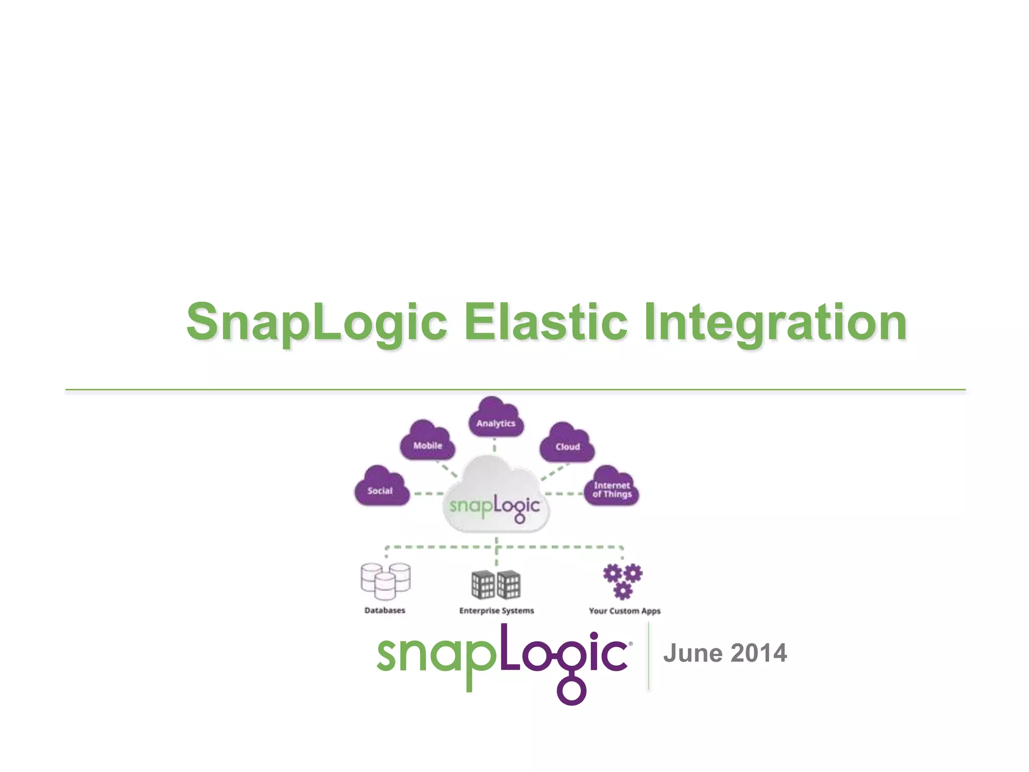 1
SnapLogic Elastic Integration
June 2014
 