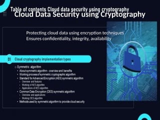 Comprehensive Cloud Data Security Using Cryptographic Techniques for ...