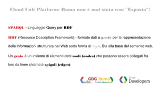 Cloud Cult Platform: Roma non è mai stata così ''Esposta''! 
SPARQL - Linguaggio Query per RDF 
RDF (Resource Description ...