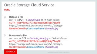 Oracle Cloud Storage Service & Oracle Database Backup Cloud Service | PDF