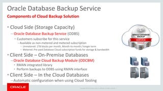 Oracle Cloud Storage Service & Oracle Database Backup Cloud Service | PDF