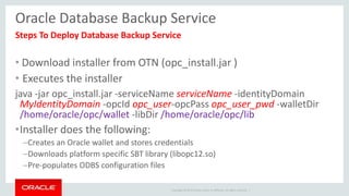 Oracle Cloud Storage Service & Oracle Database Backup Cloud Service | PDF