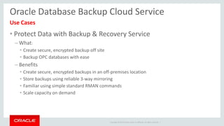 Oracle Cloud Storage Service & Oracle Database Backup Cloud Service | PDF