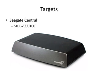 Targets
• Seagate Central
– STCG2000100
 