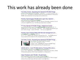 This work has already been done
 