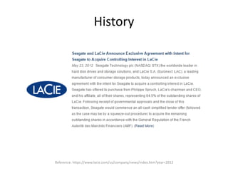 History
Reference: https://www.lacie.com/us/company/news/index.htm?year=2012
 