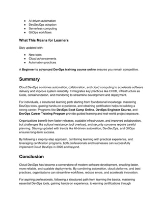 Comprehensive Cloud DevOps Implementation Guide for Modern Teams and ...