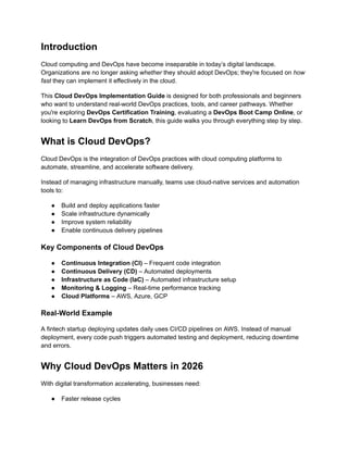 Comprehensive Cloud DevOps Implementation Guide for Modern Teams and ...