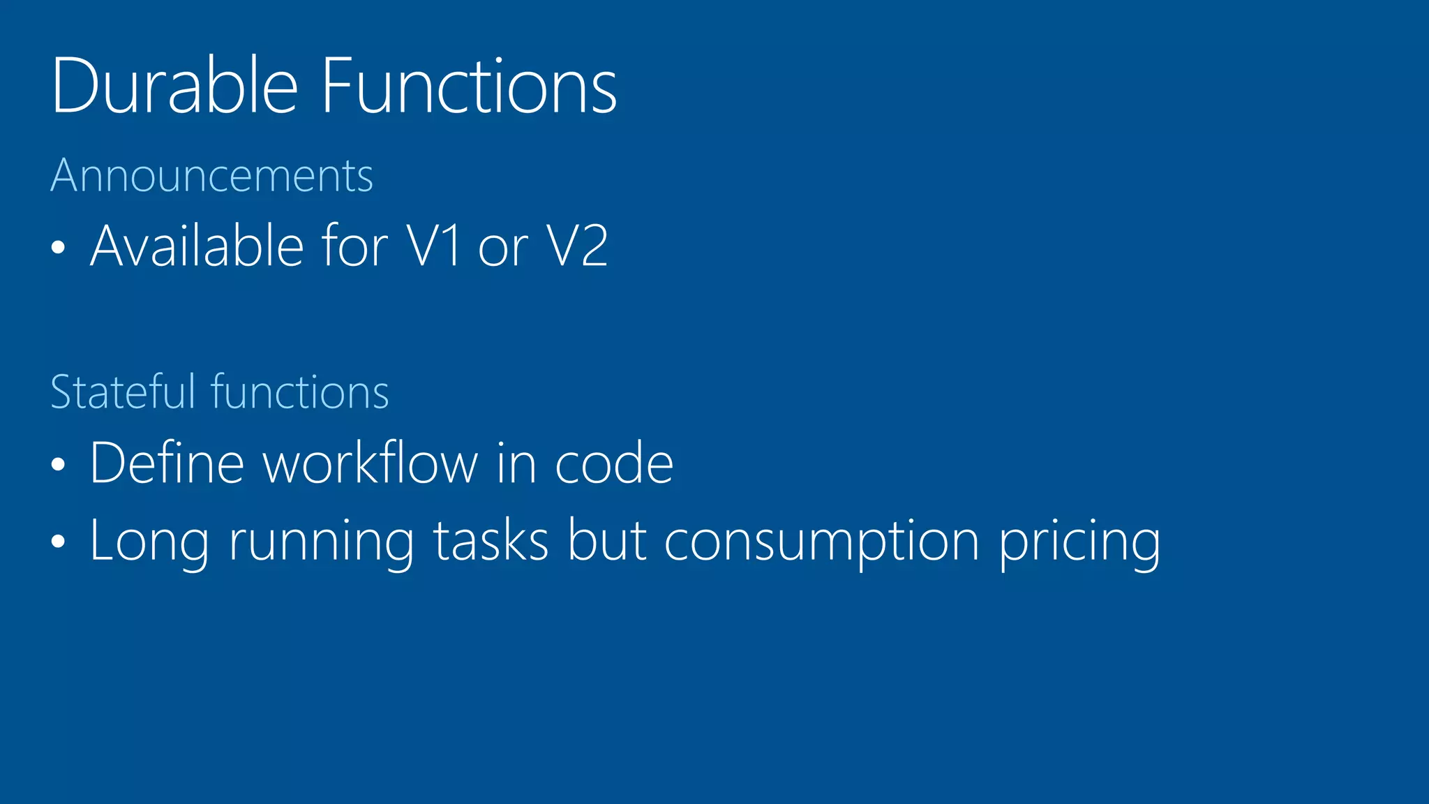 Announcements
Stateful functions
 