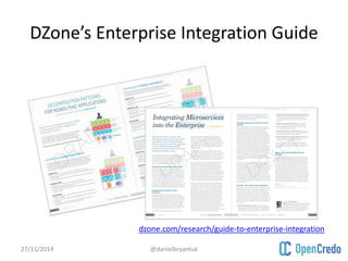 DZone’s Enterprise Integration Guide 
dzone.com/research/guide-to-enterprise-integration 
27/11/2014 @danielbryantuk 
 