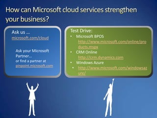Microsoft Cloud Services Presentation | PPTX