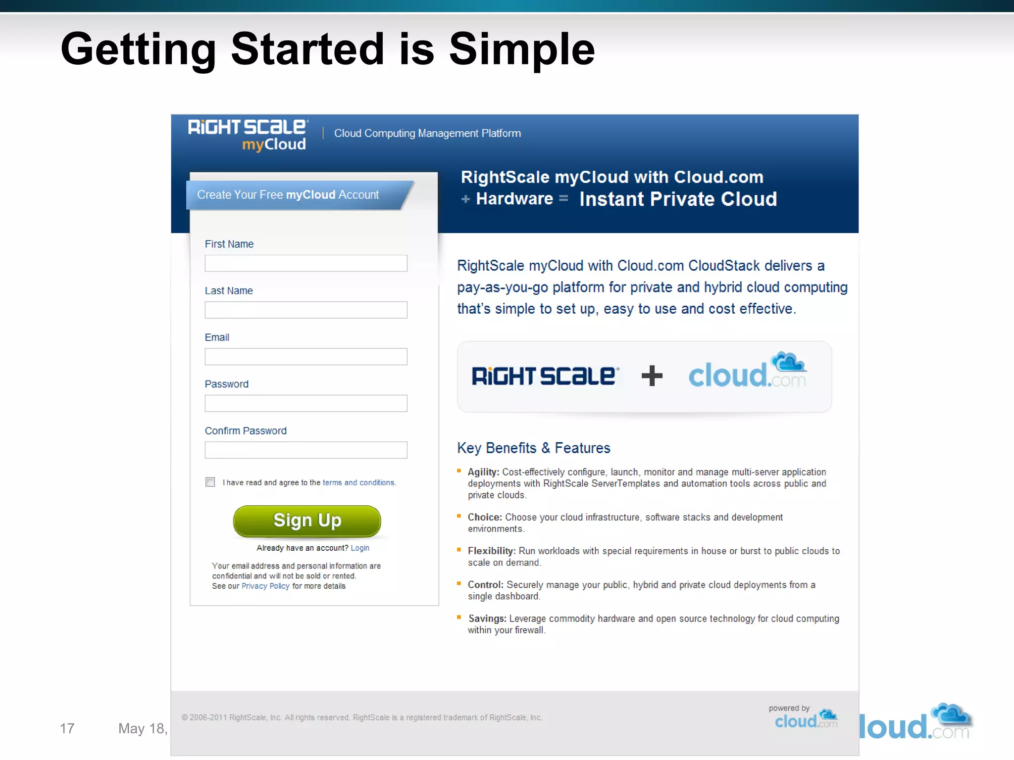 Getting Started is Simple May 18, 2010  |  Cloud Confidential  
