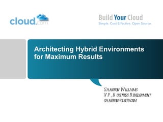 Architecting Hybrid Environments for Maximum Results Shannon Williams VP, Business Development [email_address] 