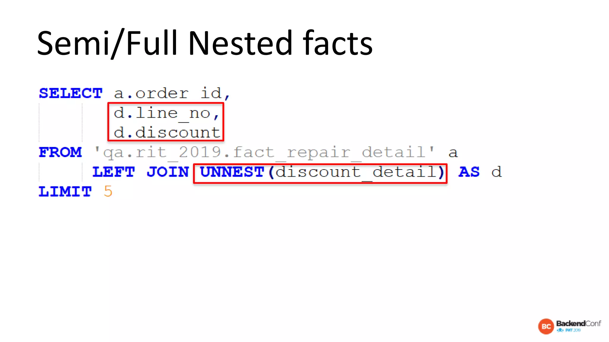 Semi/Full Nested facts
 