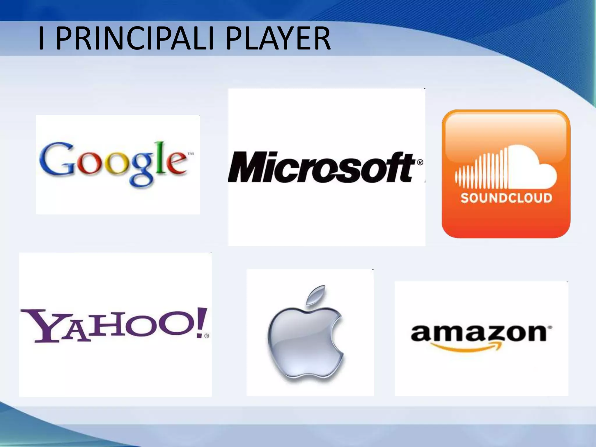I PRINCIPALI PLAYER
 