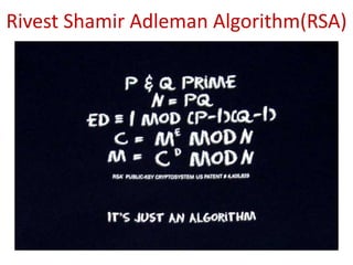 Rivest Shamir Adleman Algorithm(RSA)
 