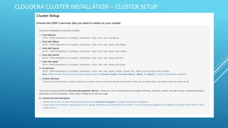 CLOUDERA CLUSTER INSTALLATION – CLUSTER SETUP
 