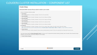 CLOUDERA CLUSTER INSTALLATION – COMPONENT LIST
 