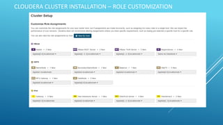 CLOUDERA CLUSTER INSTALLATION – ROLE CUSTOMIZATION
 