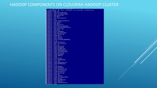 HADOOP COMPONENTS ON CLOUDERA HADOOP CLUSTER
 