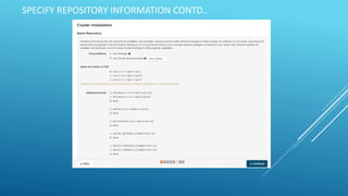 SPECIFY REPOSITORY INFORMATION CONTD..
 