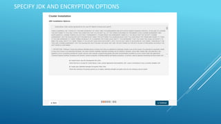 SPECIFY JDK AND ENCRYPTION OPTIONS
 