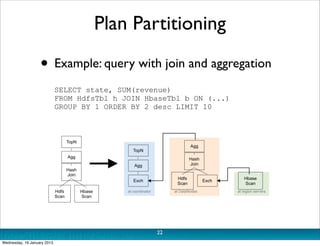 Plan Partitioning

                   • Example: query with join and aggregation
                             SELECT state...