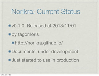 Norikra: Current Status
v0.1.0: Released at 2013/11/01
by tagomoris
http://norikra.github.io/
Documents: under development
Just started to use in production

13年11月7日木曜日

 