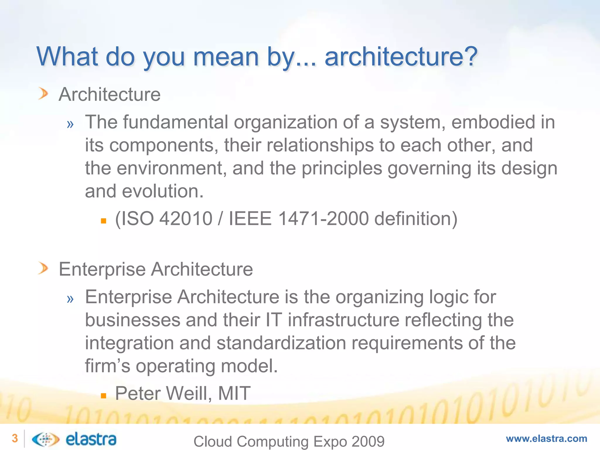 Cloud Computing and the Next-Generation of Enterprise Architecture - Cloud Computing Expo 2008