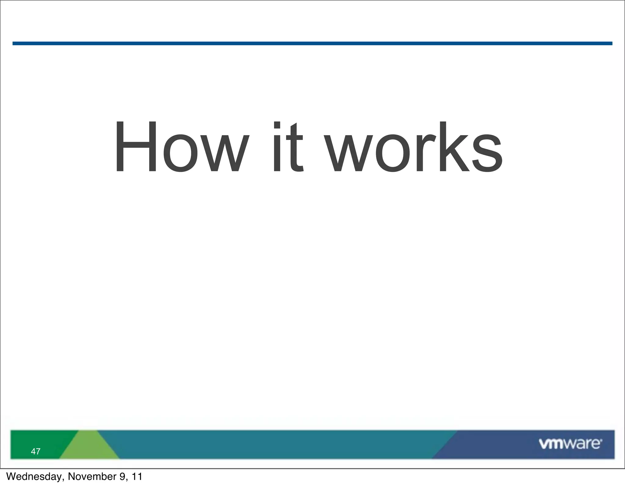 How it works



    47

Wednesday, November 9, 11
 