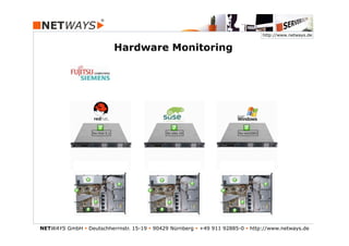 http://www.netways.de


                           Hardware Monitoring




NETWAYS GmbH § Deutschherrnstr. 15-19 § 90429 Nürnberg § +49 911 92885-0 § http://www.netways.de
 