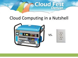 Cloud Computing in a Nutshell


                   vs.
 